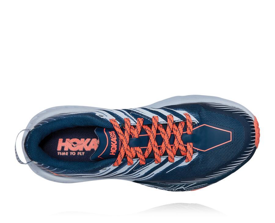 Tenis Hoka One One Trail Mujer Azul Marino/Blancos - Speedgoat 4 - OSJM06953